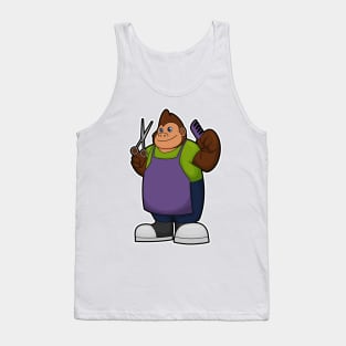 Gorilla as Hairdresser with Scissors & Comb Tank Top